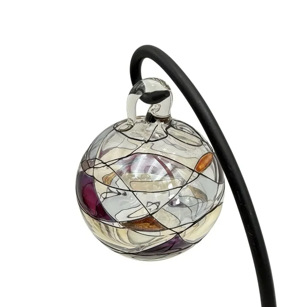 Partylite Mosaic Calypso Stained Glass Christmas Tree Ornament Handblown Retired
